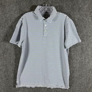 J Crew Oarsman Supersoft Sueded Jersey SS Polo Mens M Blue White Stripe Classic